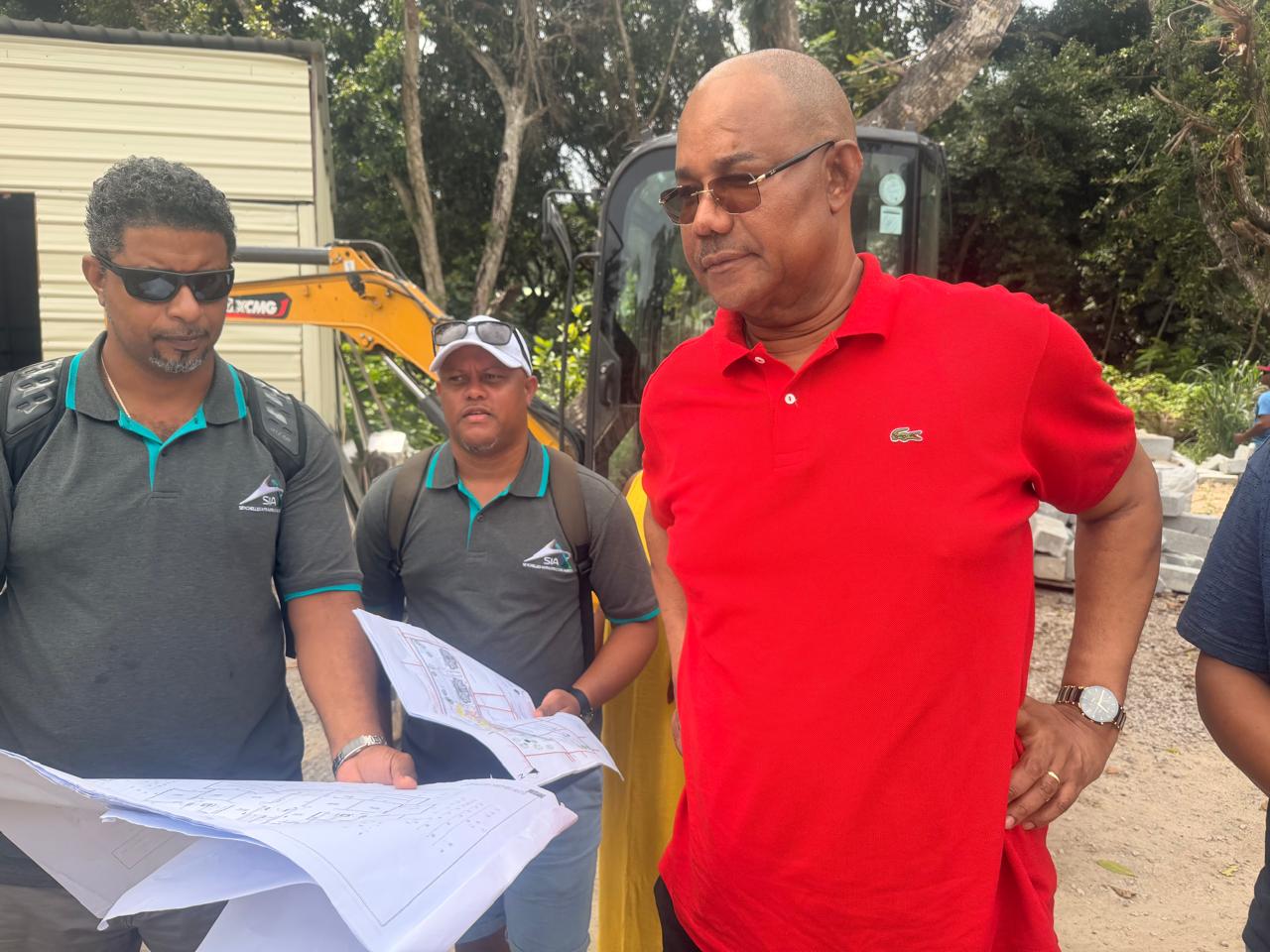 President Herminie visits housing project on La Digue