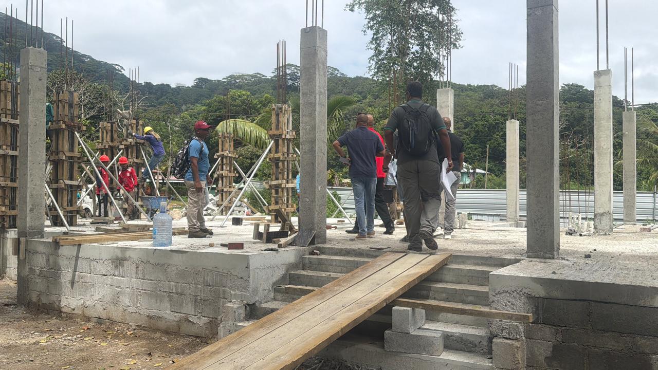 President Herminie visits housing project on La Digue