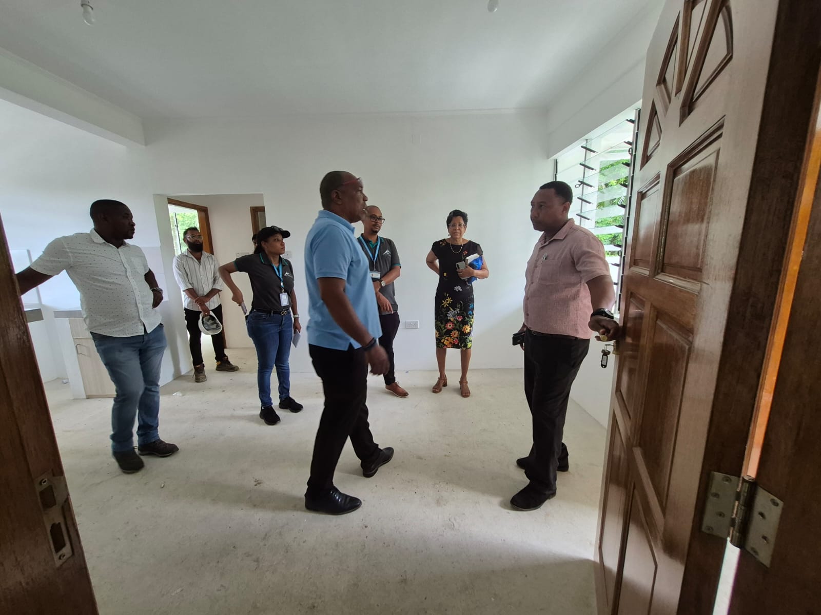 Visit to nearly completed housing projects
