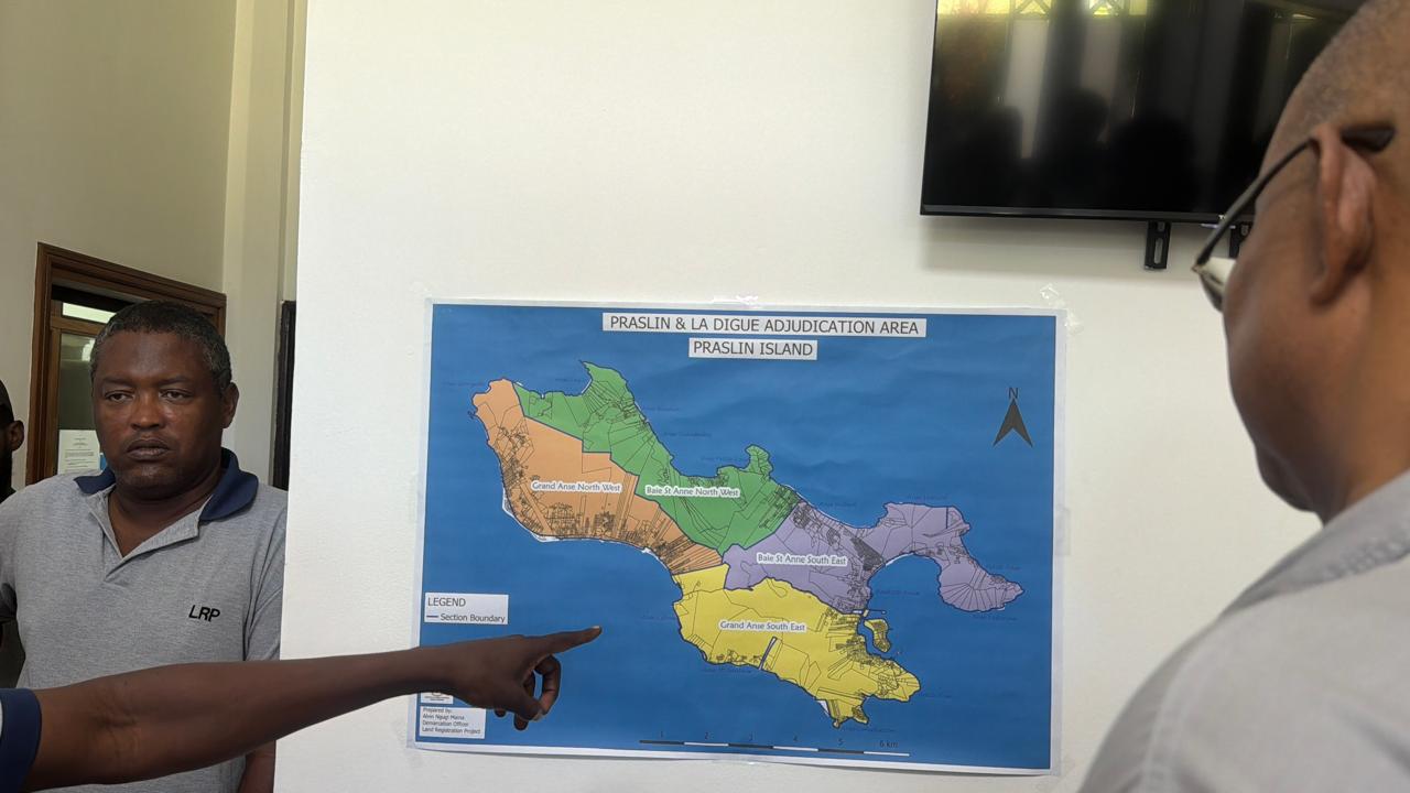 President Patrick Herminie visits Lands, Housing and Infrastructure offices on Praslin